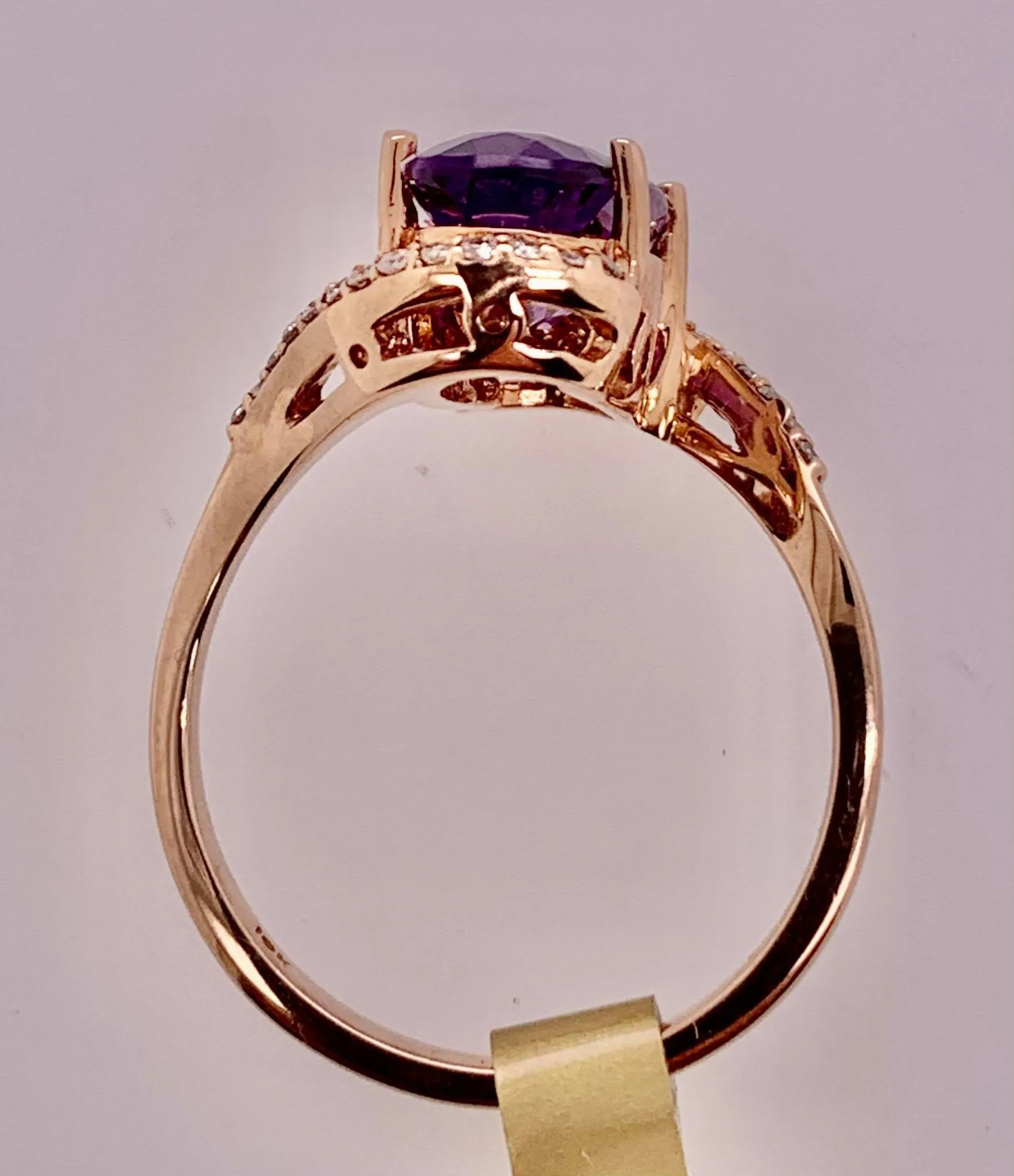 10K Amethyst & Diamond Ring