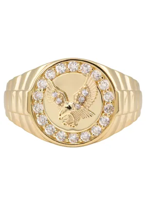 10K Gold Cz Eagle Ring For Men | 2.6 Grams