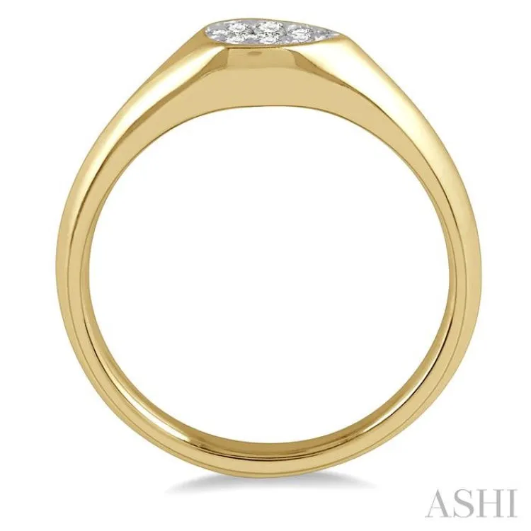 1/10 ctw Pear Shape Lovebright Diamond Ring in 14K Yellow and White Gold