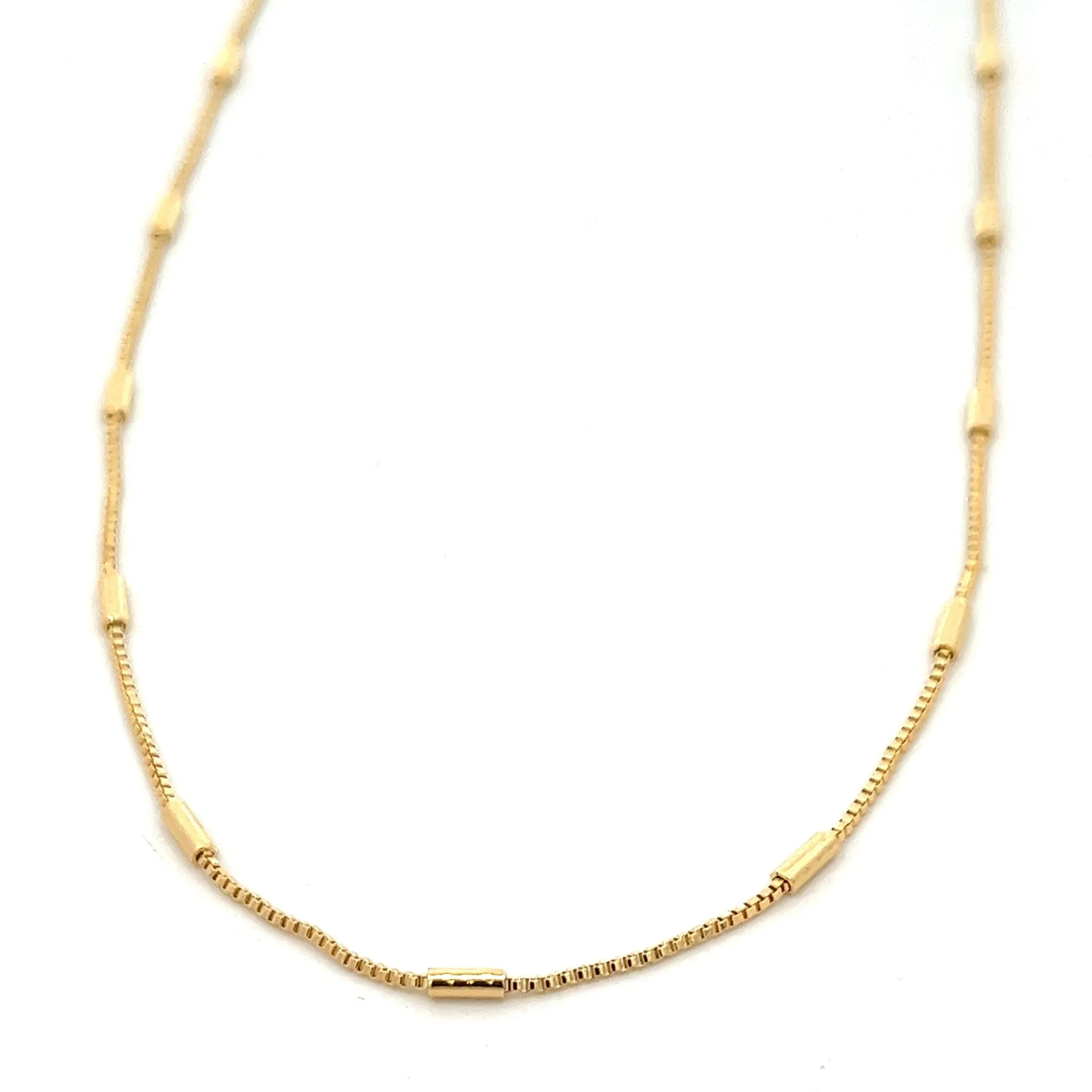 14K-gold-filled bar station necklace - 16"