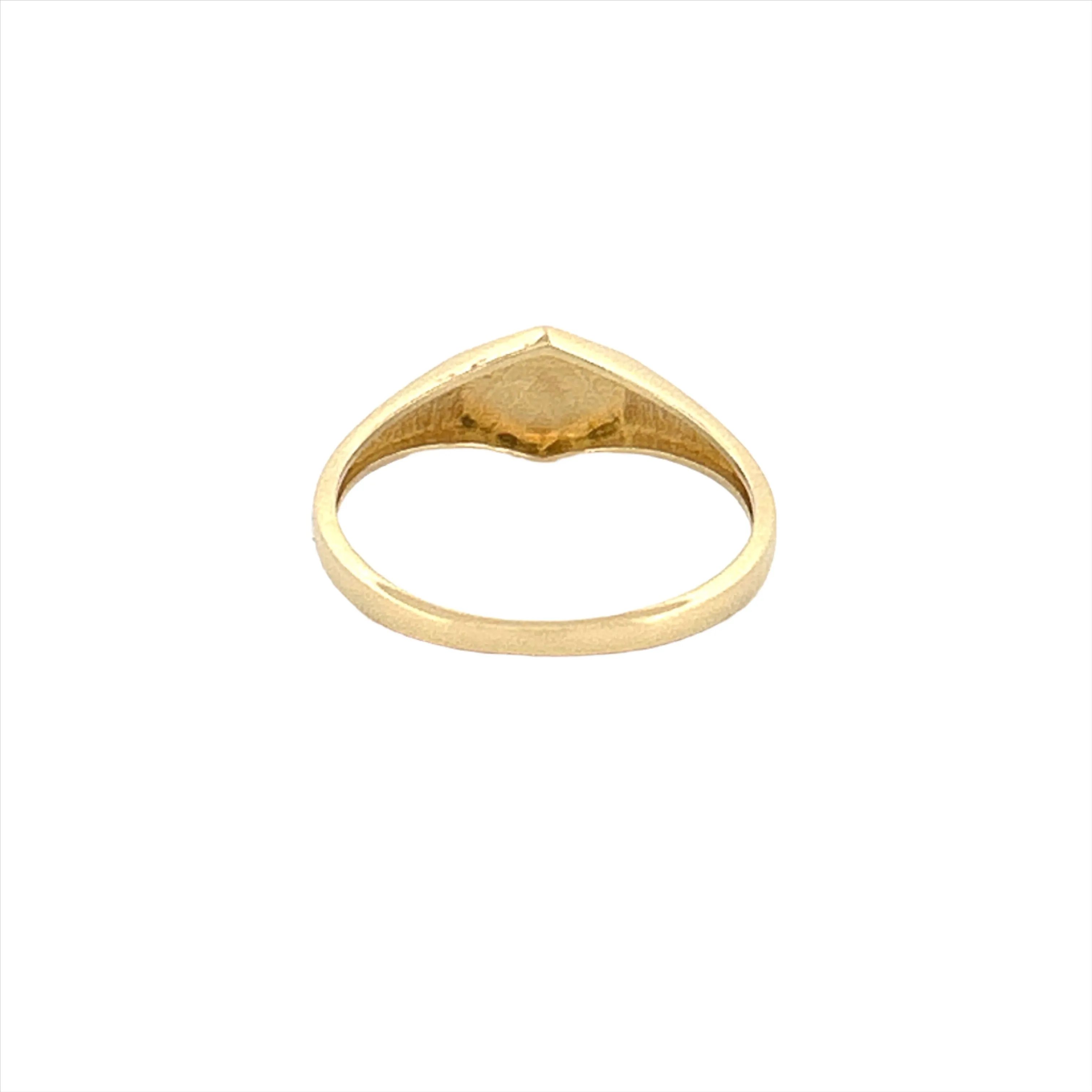 14K Gold Hexagon Signet Band