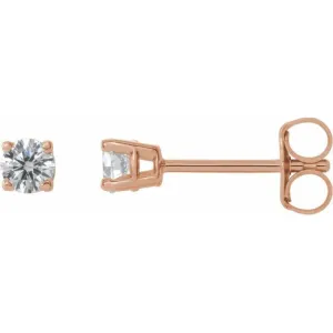 14K Rose 3.2mm :: 1/4 CTW Natural Diamond Stud Earrings