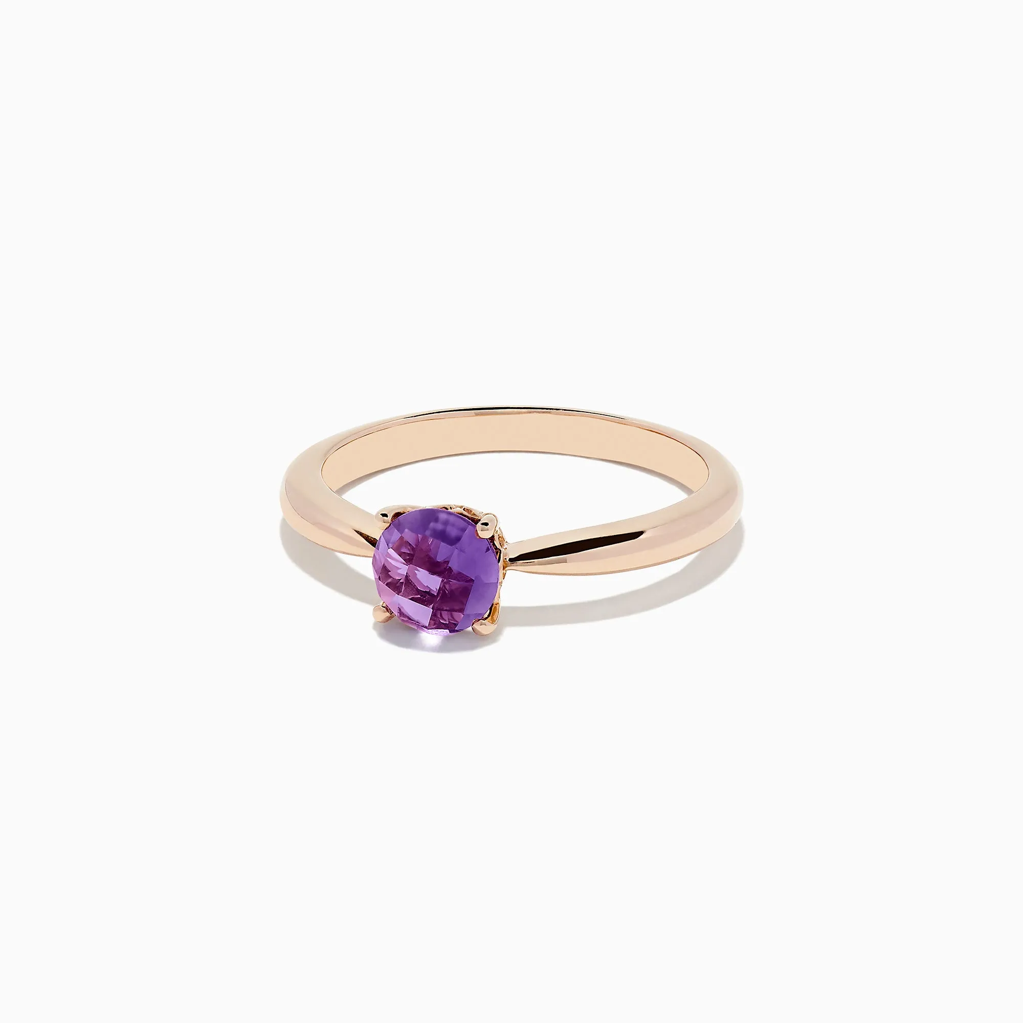 14K Rose Gold Amethyst Ring, 0.81 TCW