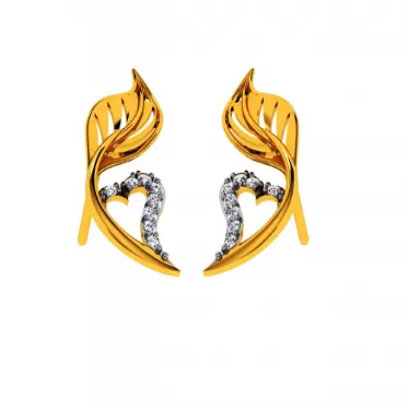 14KT (585) Yellow Gold And Diamond Earrings For Women