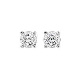 14KT White Gold & Diamond Classic Book Tru Reflection Fashion Earrings    - 1/4 ctw