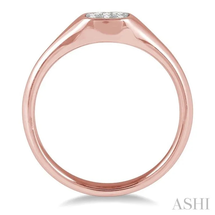 1/6 ctw Cushion Shape Lovebright Diamond Ring in 14K Rose and White Gold