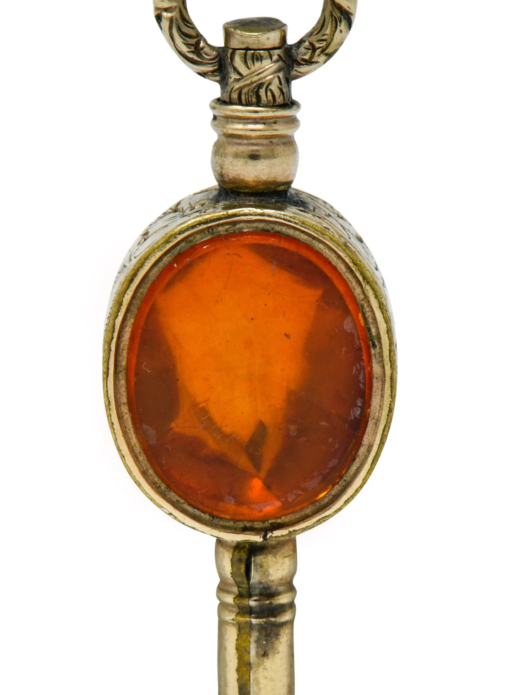 1850's Victorian Citrine Bloodstone Gold Watch Key Fob Pendant Charm