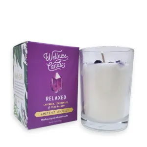 (20% Off) Candle 8oz - Amethyst (Relaxed) Clear Glass by Bee Lucia