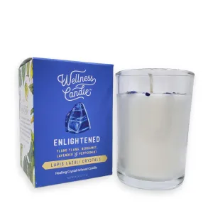 (20% Off) Candle 8oz - Lapis Lazuli (Enlightened) Clear Glass by Bee Lucia