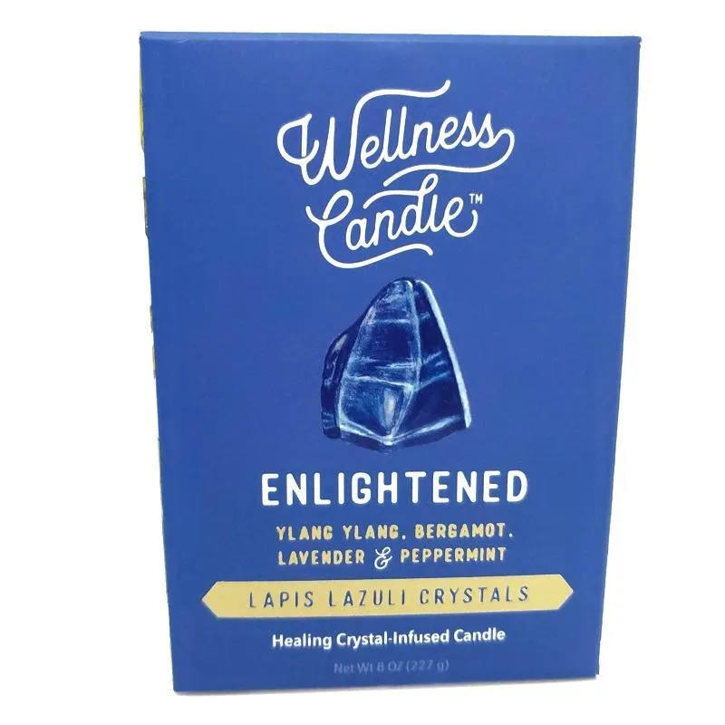 (20% Off) Candle 8oz - Lapis Lazuli (Enlightened) Clear Glass by Bee Lucia