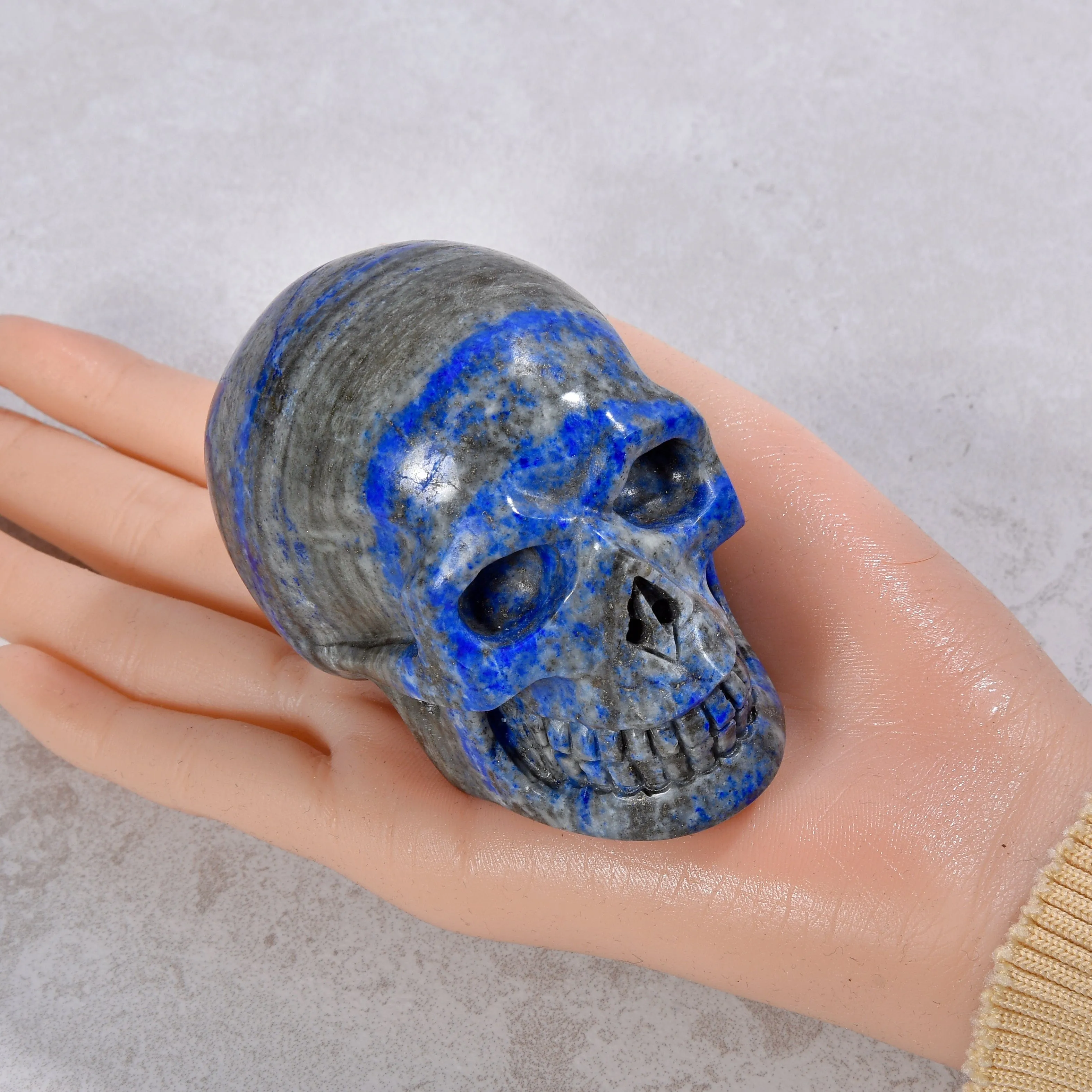 2.2" Natural Lapis Skull Gemstone Carving