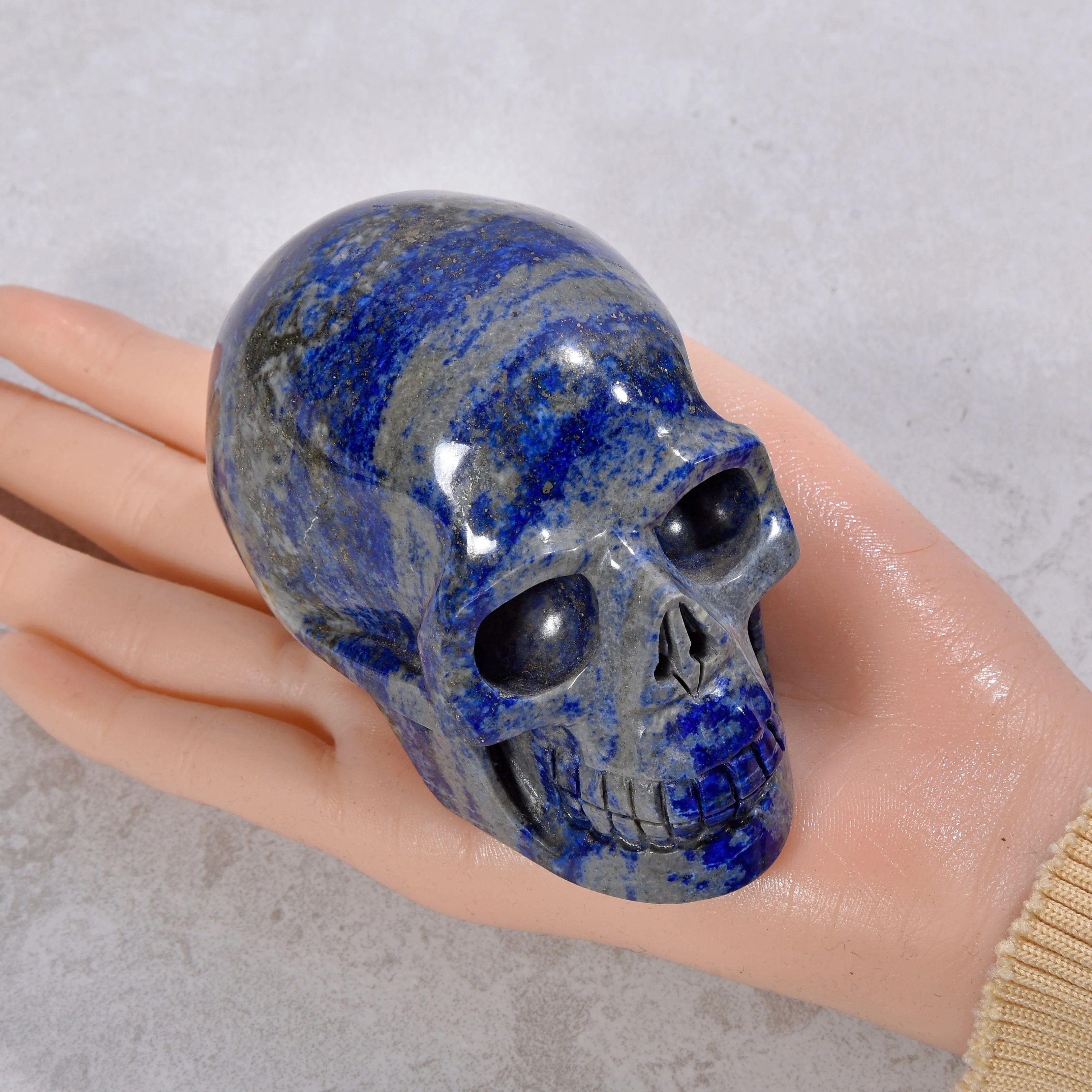 2.4" Natural Lapis Skull Gemstone Carving