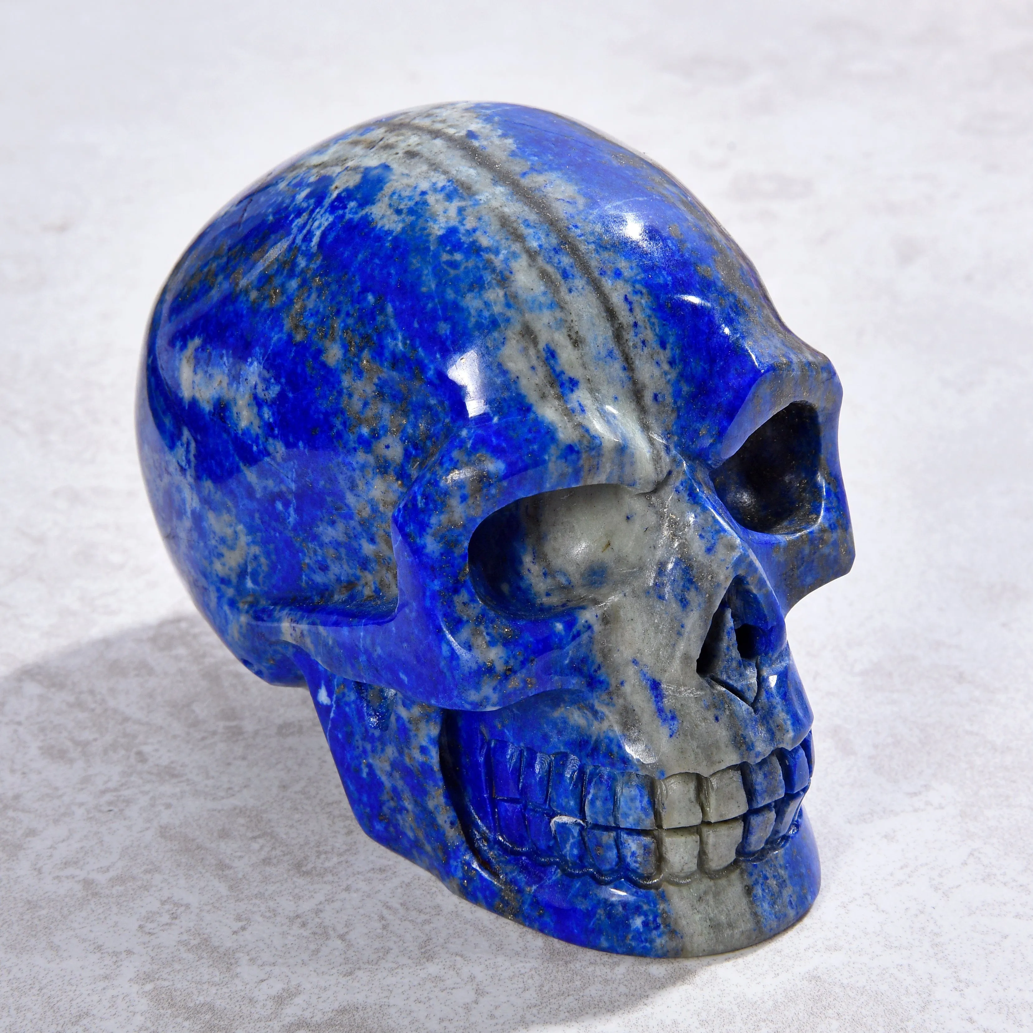 2.6" Natural Lapis Skull Gemstone Carving