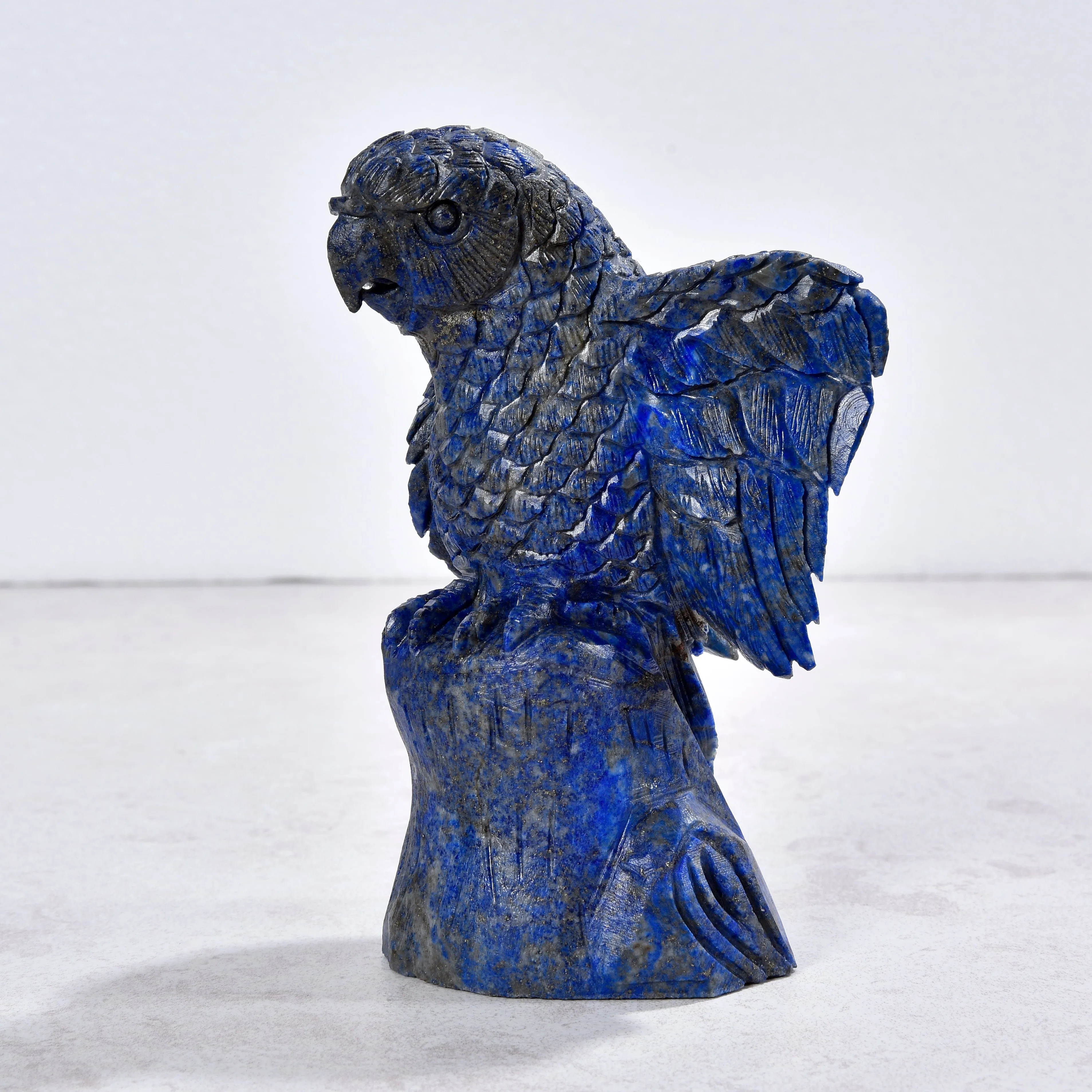 2.8" Natural Lapis Parrot Gemstone Carving