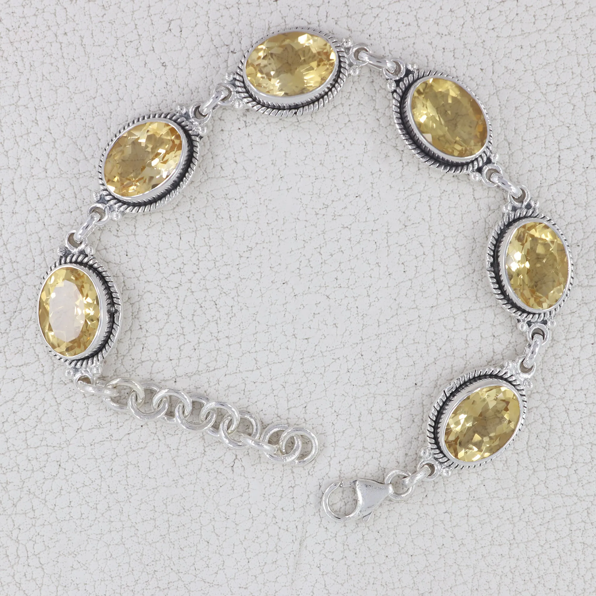 925 Sterling Silver Citrine Bracelet