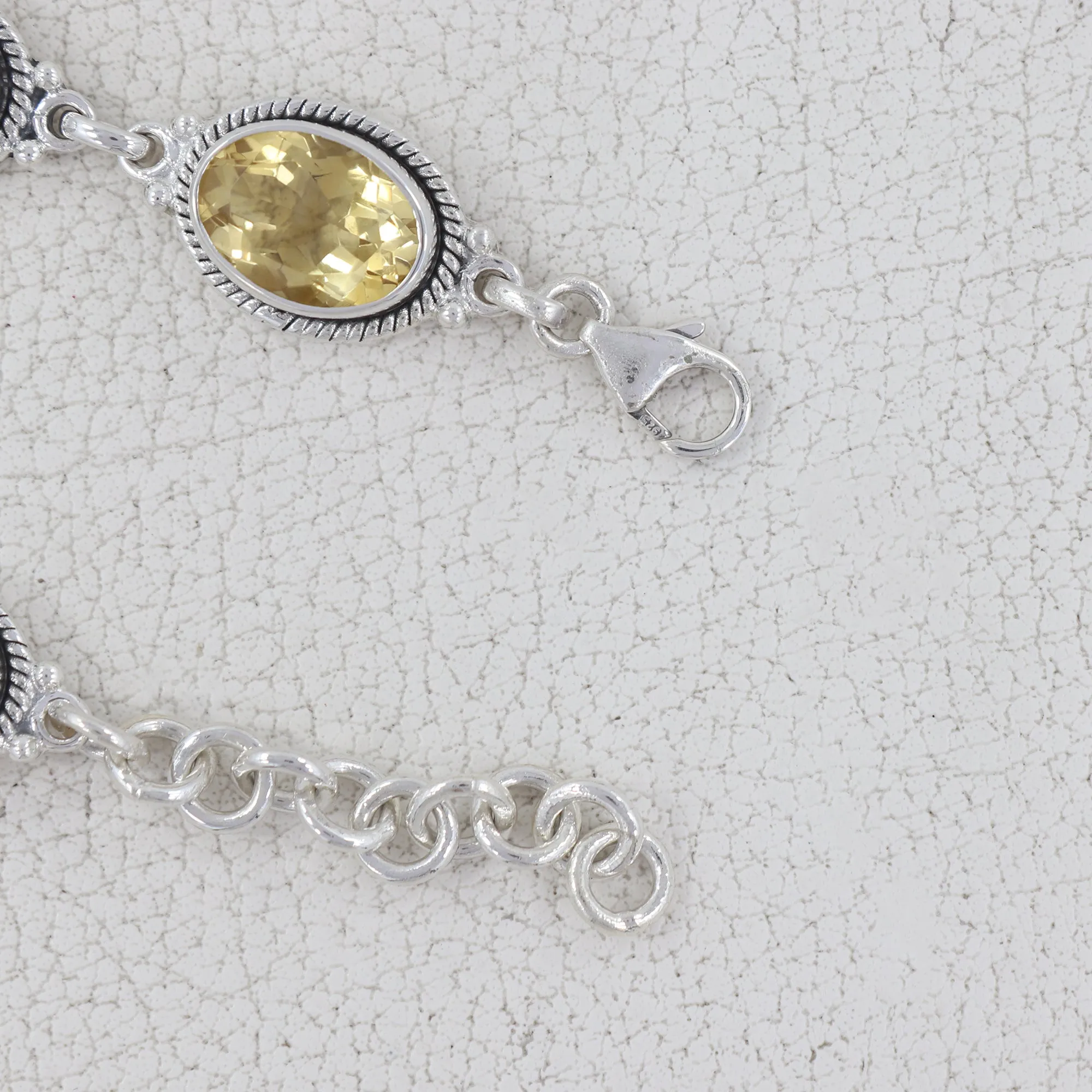 925 Sterling Silver Citrine Bracelet