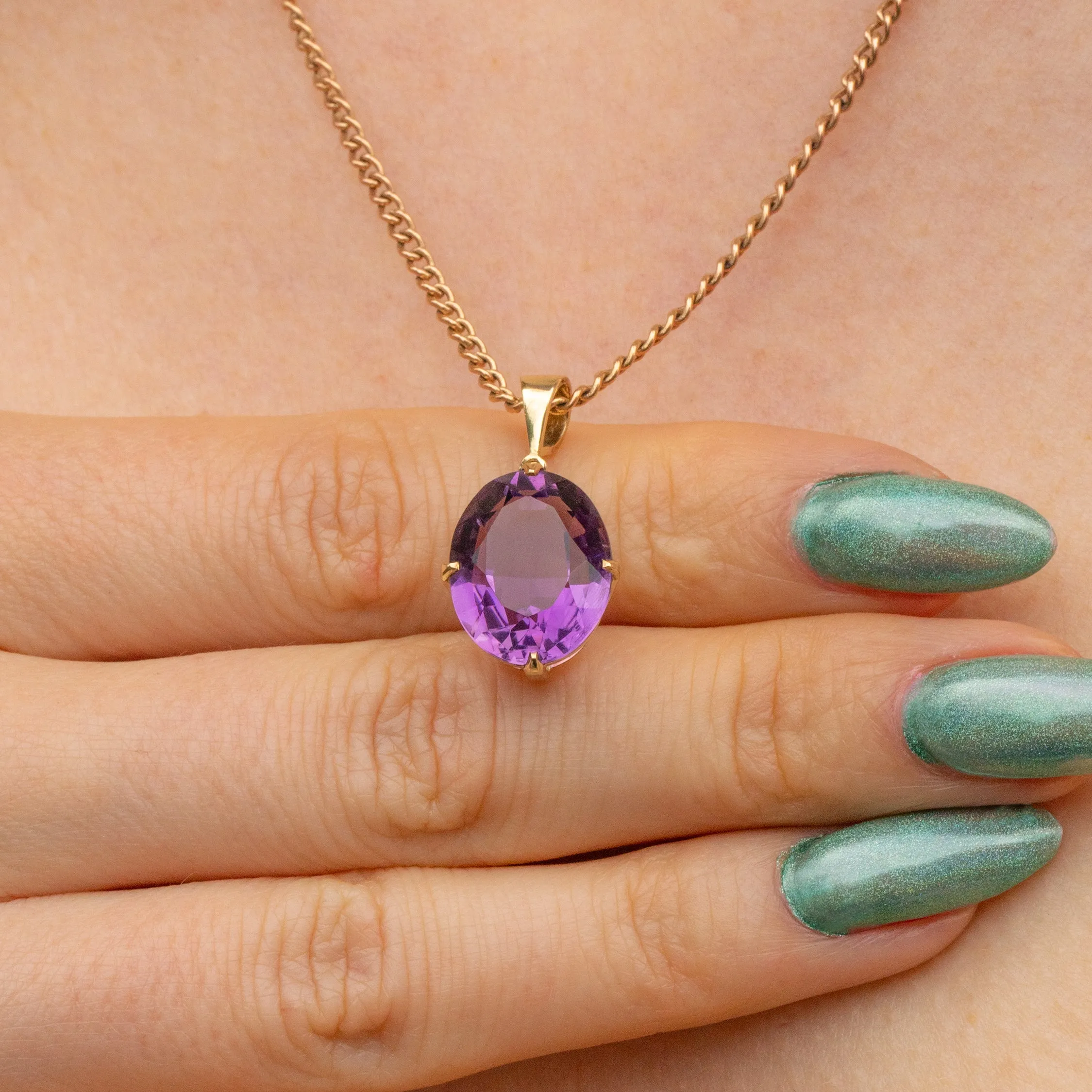 9ct Gold Amethyst Pendant, 5.80ct