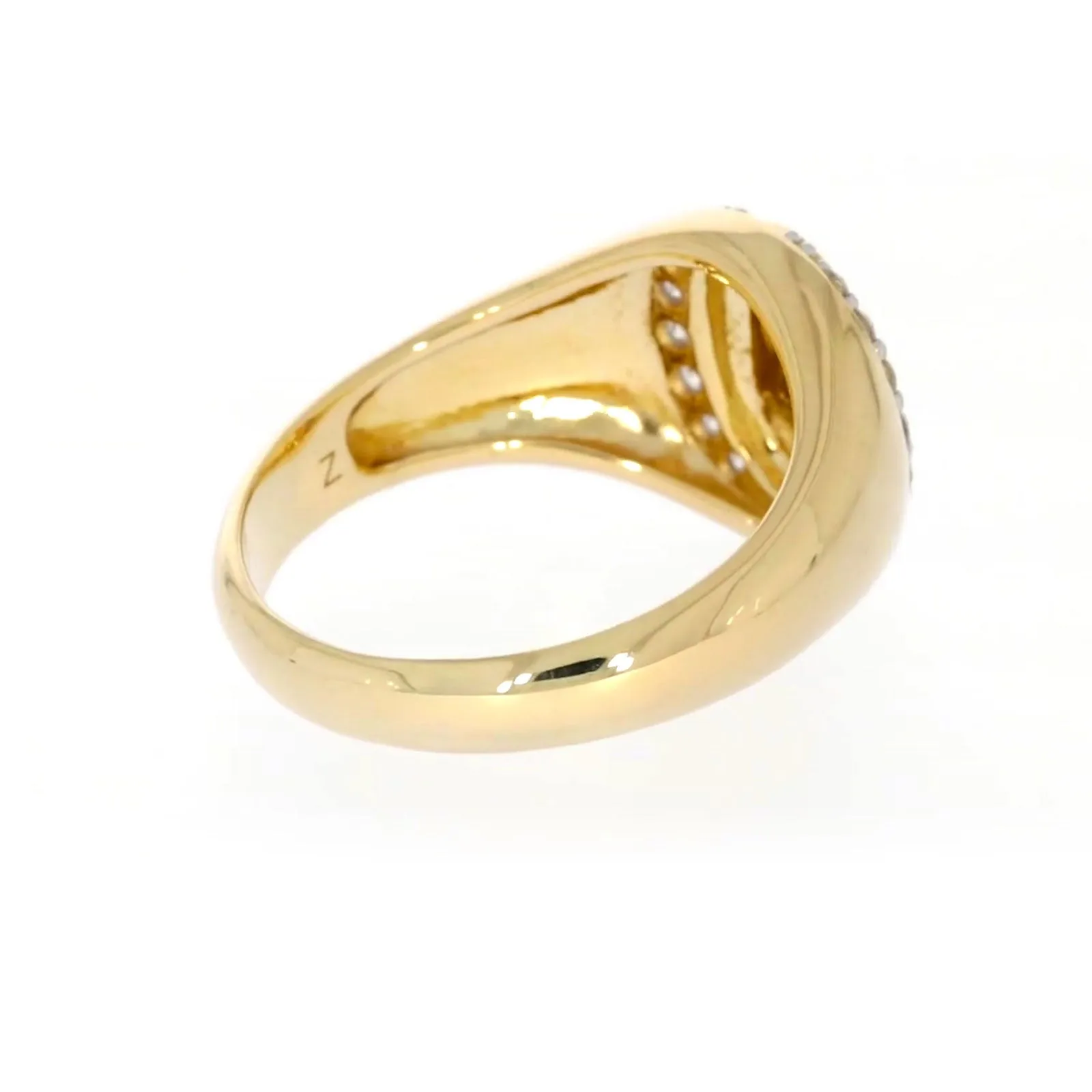 9ct Yellow Gold with 1/4 CARAT tw of Diamonds Halo Signet  Mens Ring