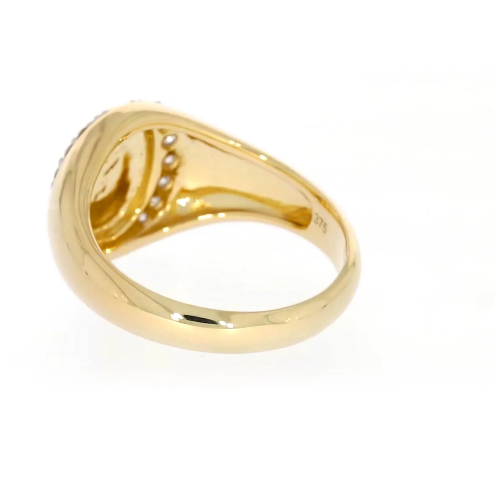 9ct Yellow Gold with 1/4 CARAT tw of Diamonds Halo Signet  Mens Ring