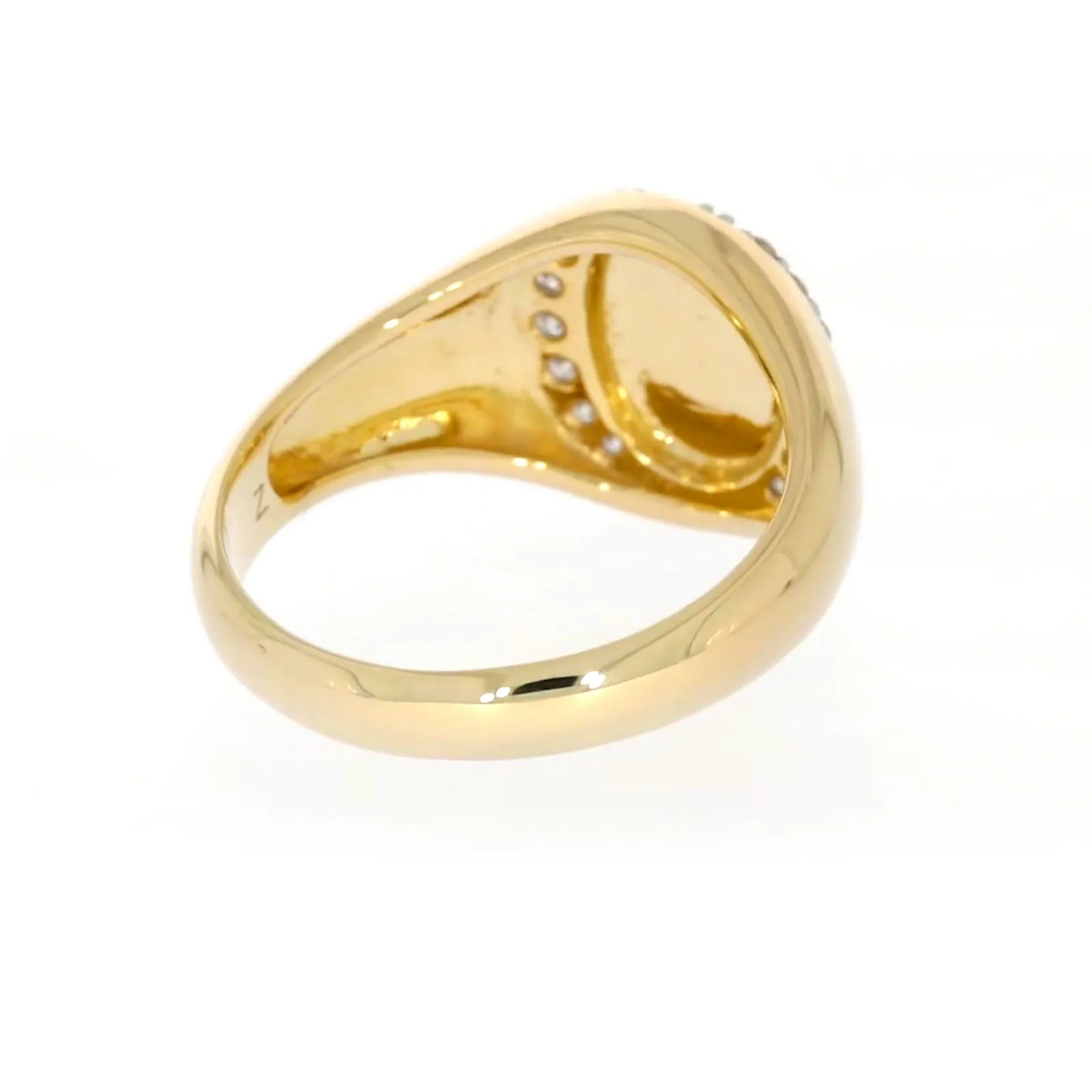 9ct Yellow Gold with 1/4 CARAT tw of Diamonds Halo Signet  Mens Ring