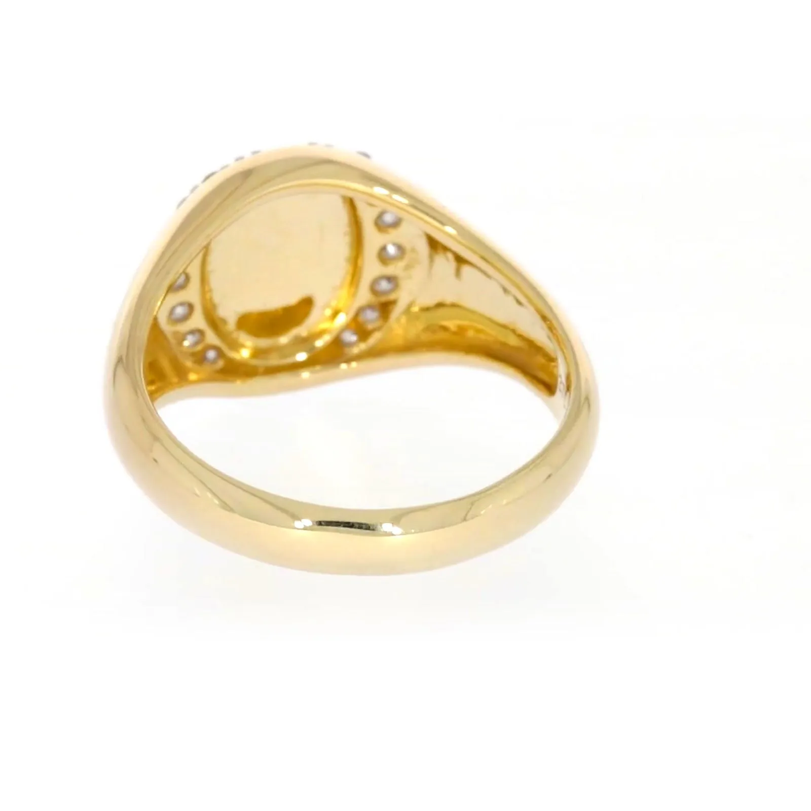 9ct Yellow Gold with 1/4 CARAT tw of Diamonds Halo Signet  Mens Ring