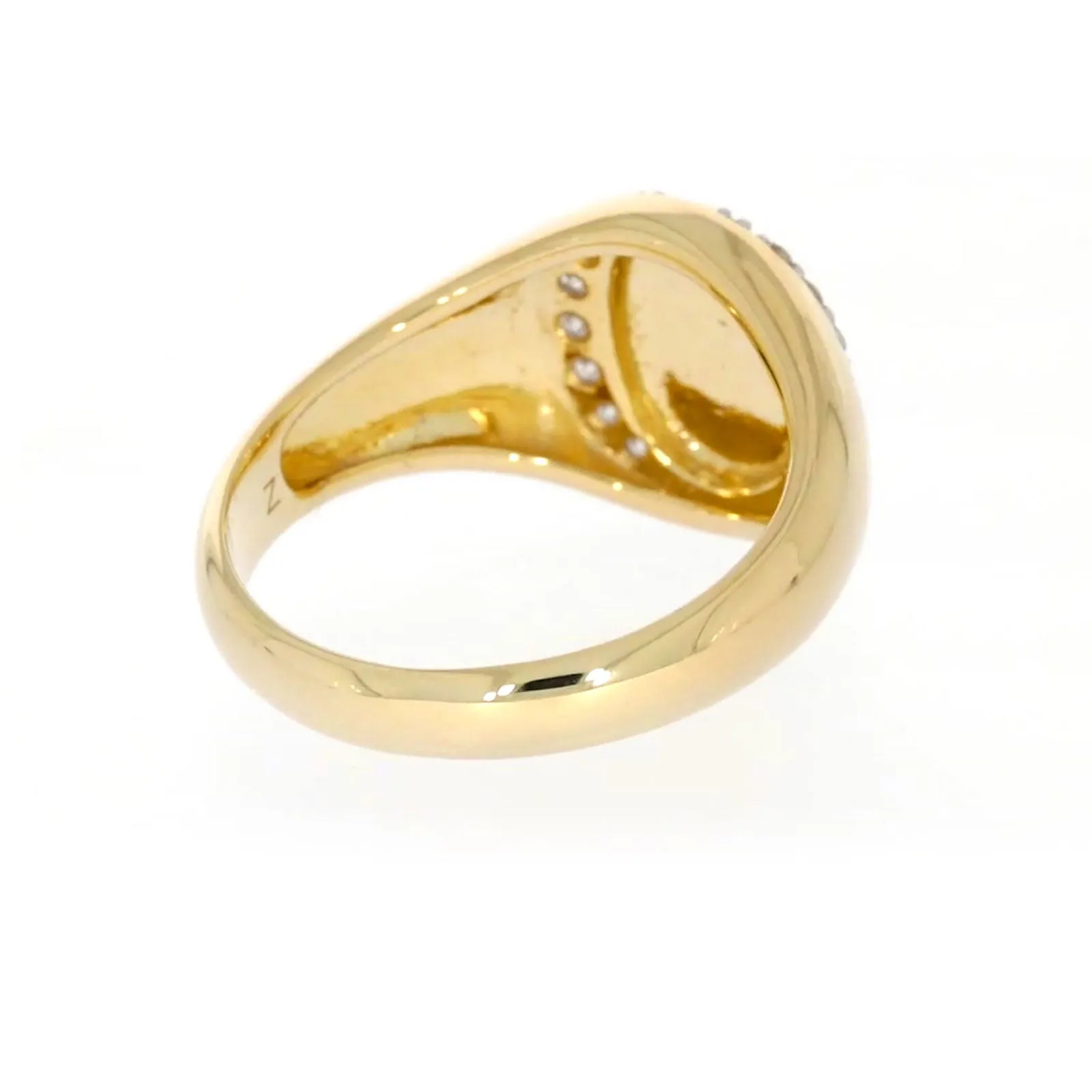 9ct Yellow Gold with 1/4 CARAT tw of Diamonds Halo Signet  Mens Ring