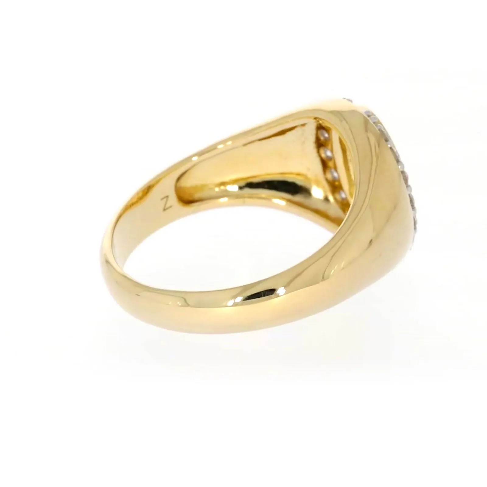 9ct Yellow Gold with 1/4 CARAT tw of Diamonds Halo Signet  Mens Ring