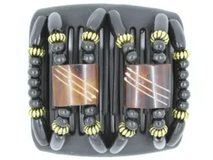 African Butterfly Chameleon Hair Comb - Stones & Bones Black 16