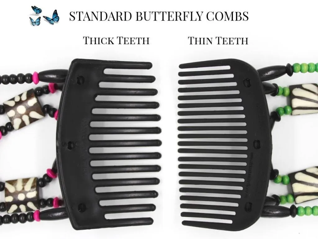 African Butterfly Hair Comb - Dalena Black 129