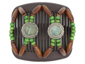 African Butterfly Hair Comb - Gemstone Brown 66