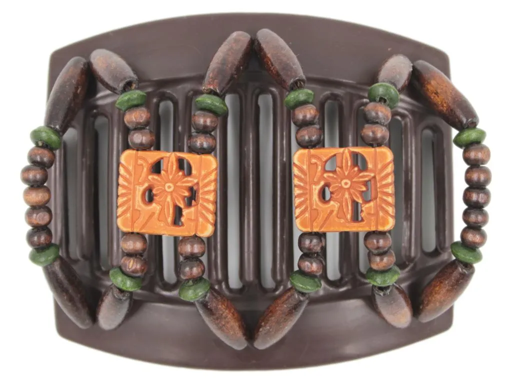 African Butterfly Thick Hair Comb - Dupla Brown 110