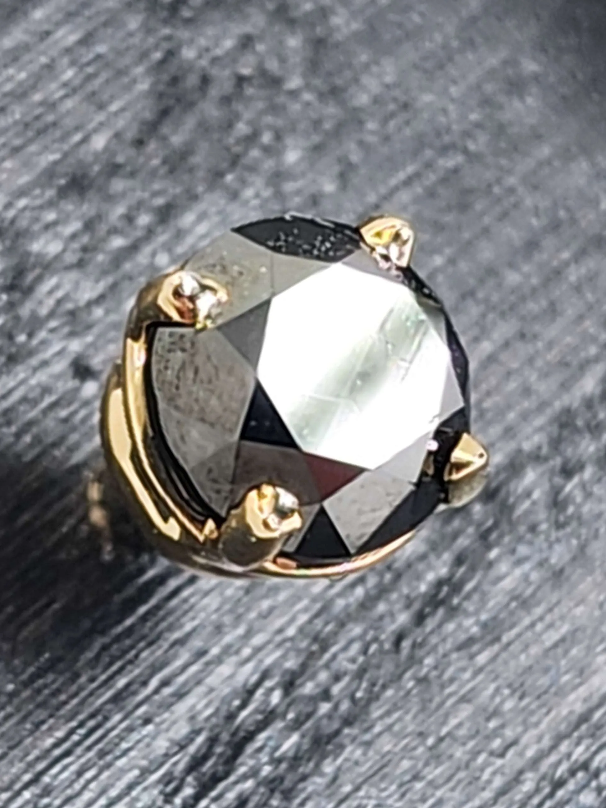 Amazing 1ct black diamonds set in 14kt yellow gold.  SHOW STOPPER!!