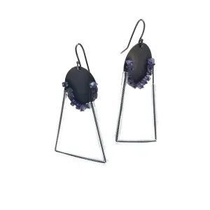 Amethyst Glass Chain Earrings