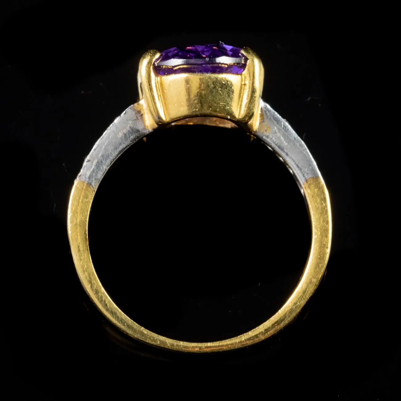 Amethyst Paste Ring 18Ct Gold Silver