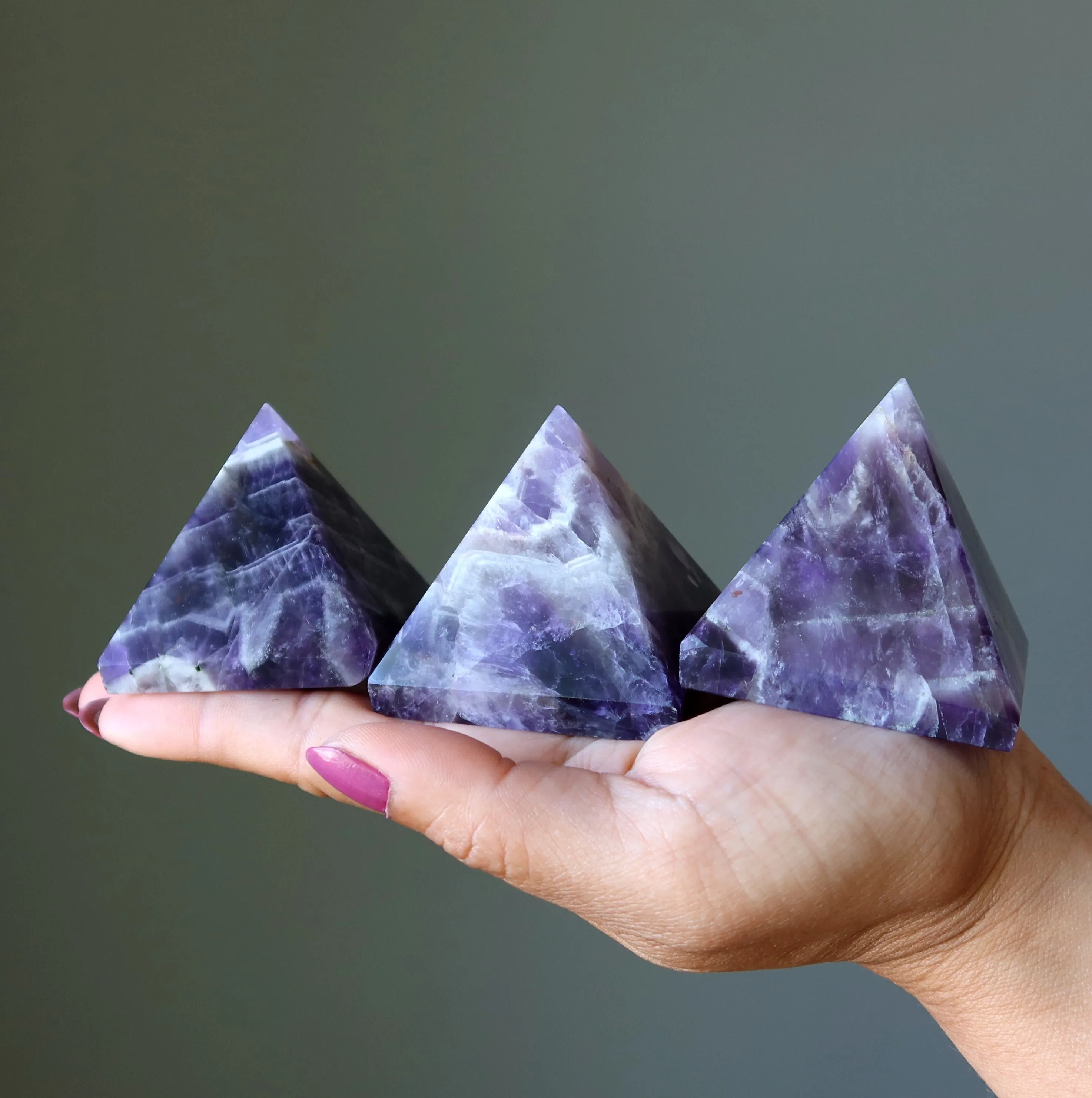 Amethyst Pyramid Power Purple Chevron