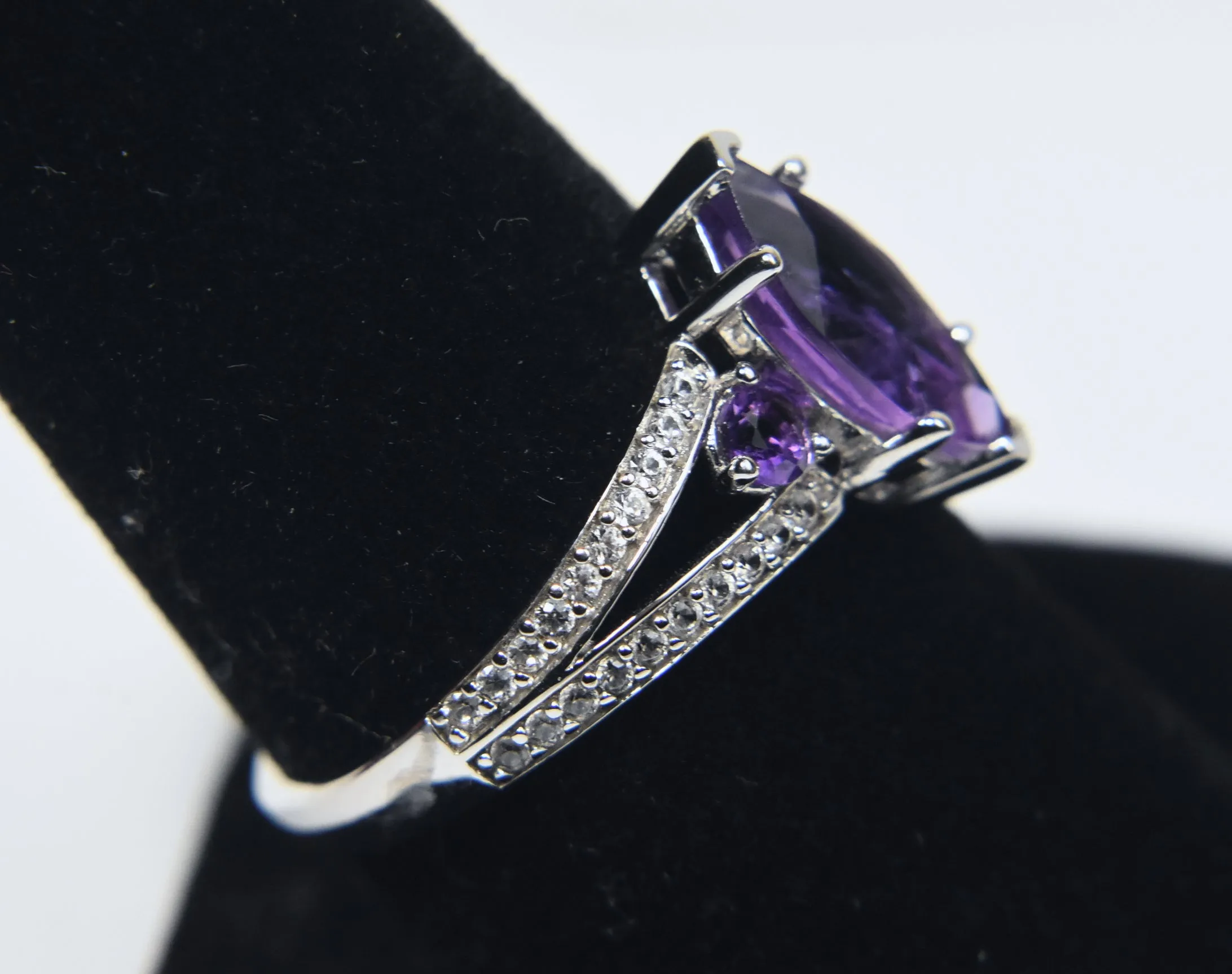 Amethyst Sterling Silver Ring - Size 8.25