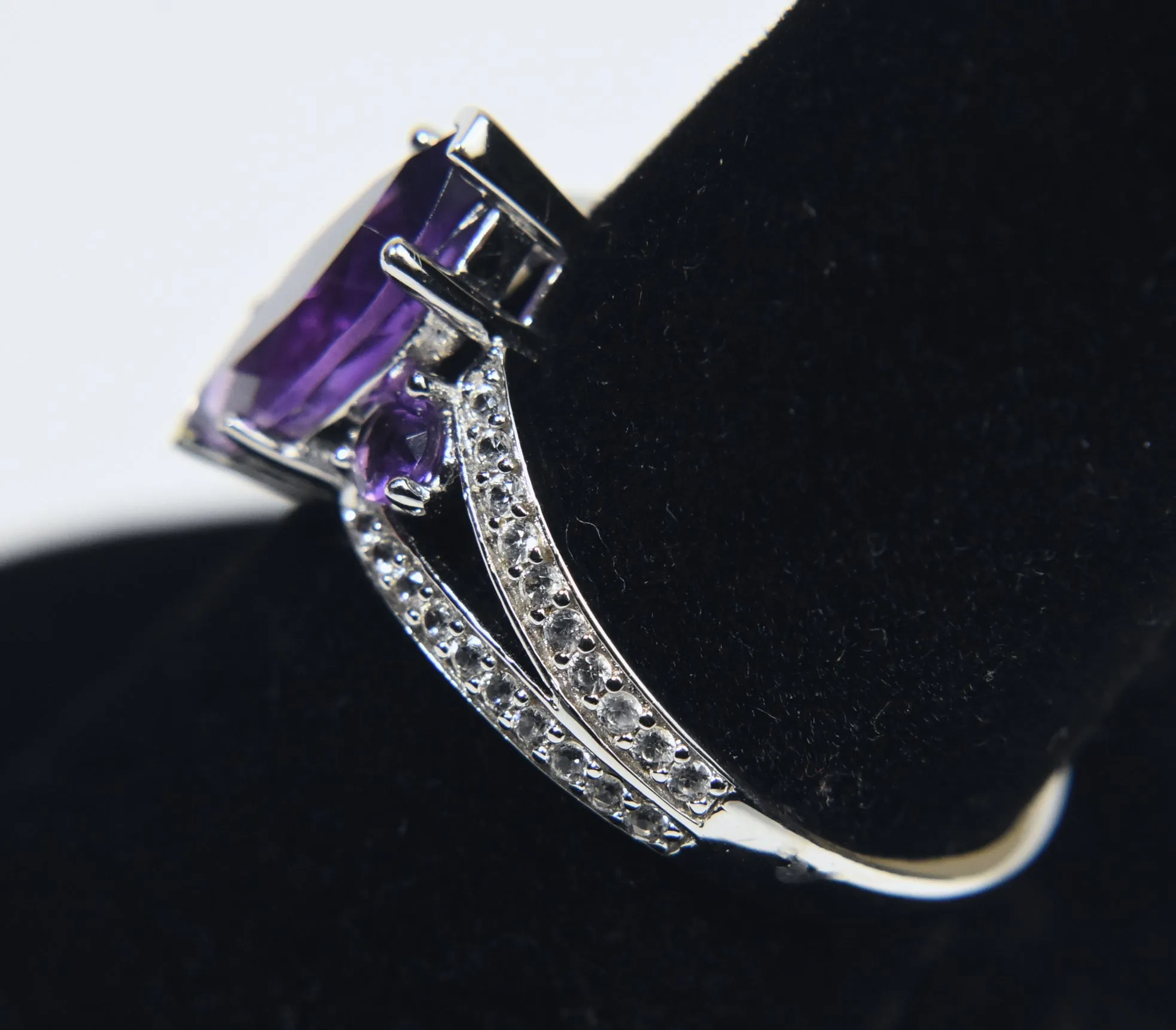 Amethyst Sterling Silver Ring - Size 8.25