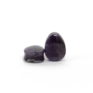 Amethyst Stone Teardrop Plugs