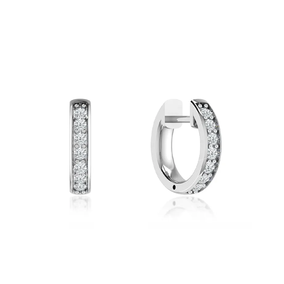 ASPEN - Petite Grain Set Lab Diamond Earrings 18k White Gold