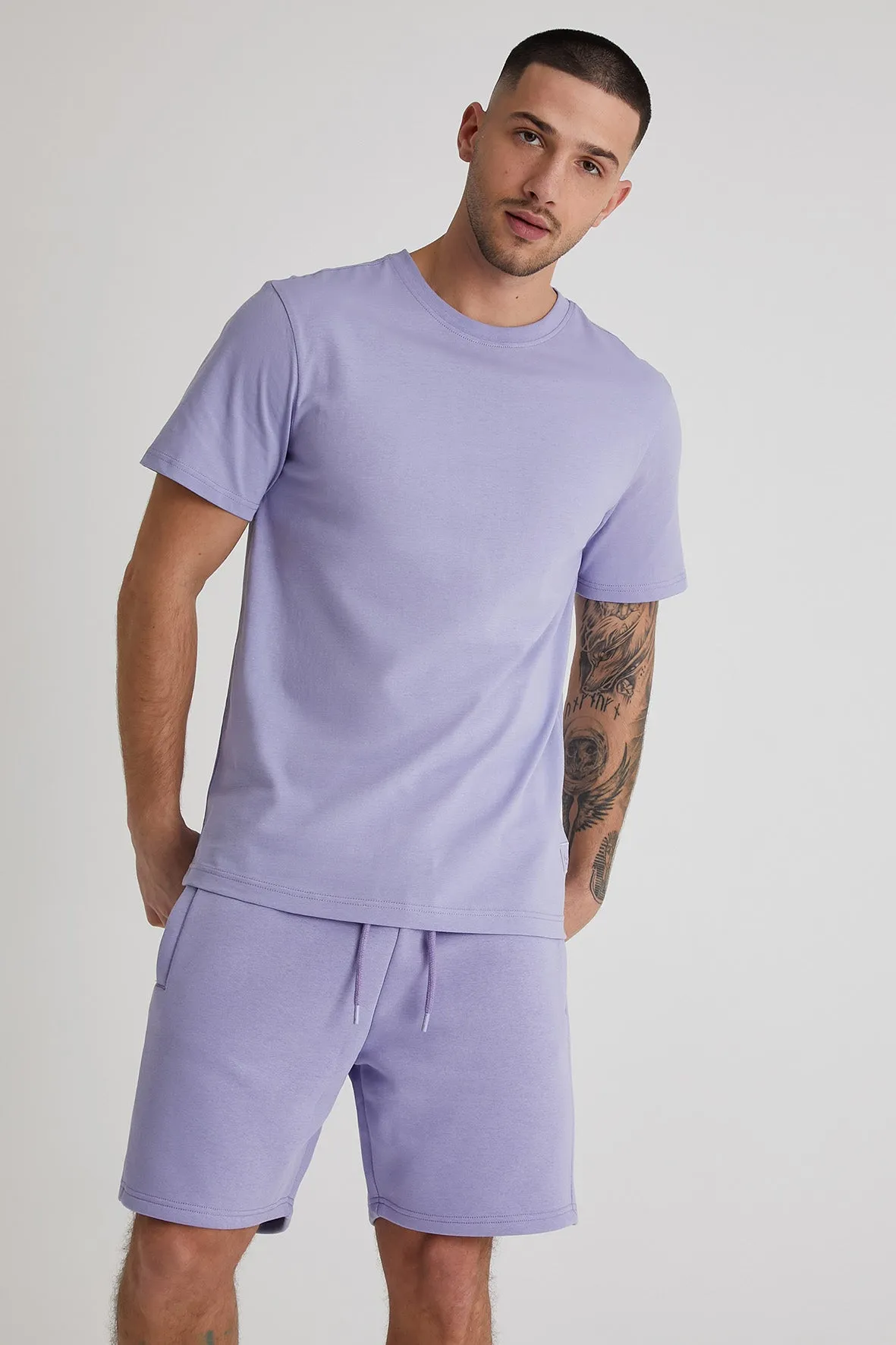 Aston crew neck t-shirt in Amethyst