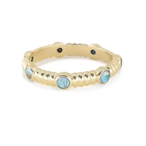 Asymmetric Turquoise Gold Stacker