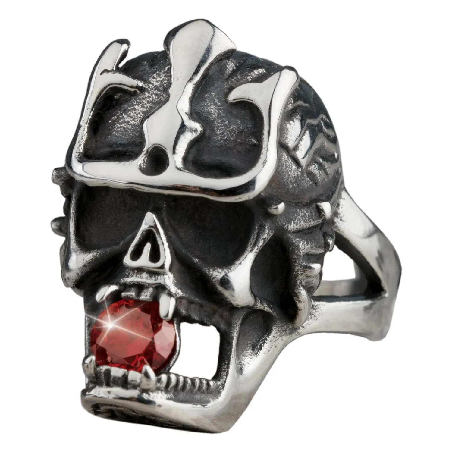 Azteca Skull Steel Men's Ring