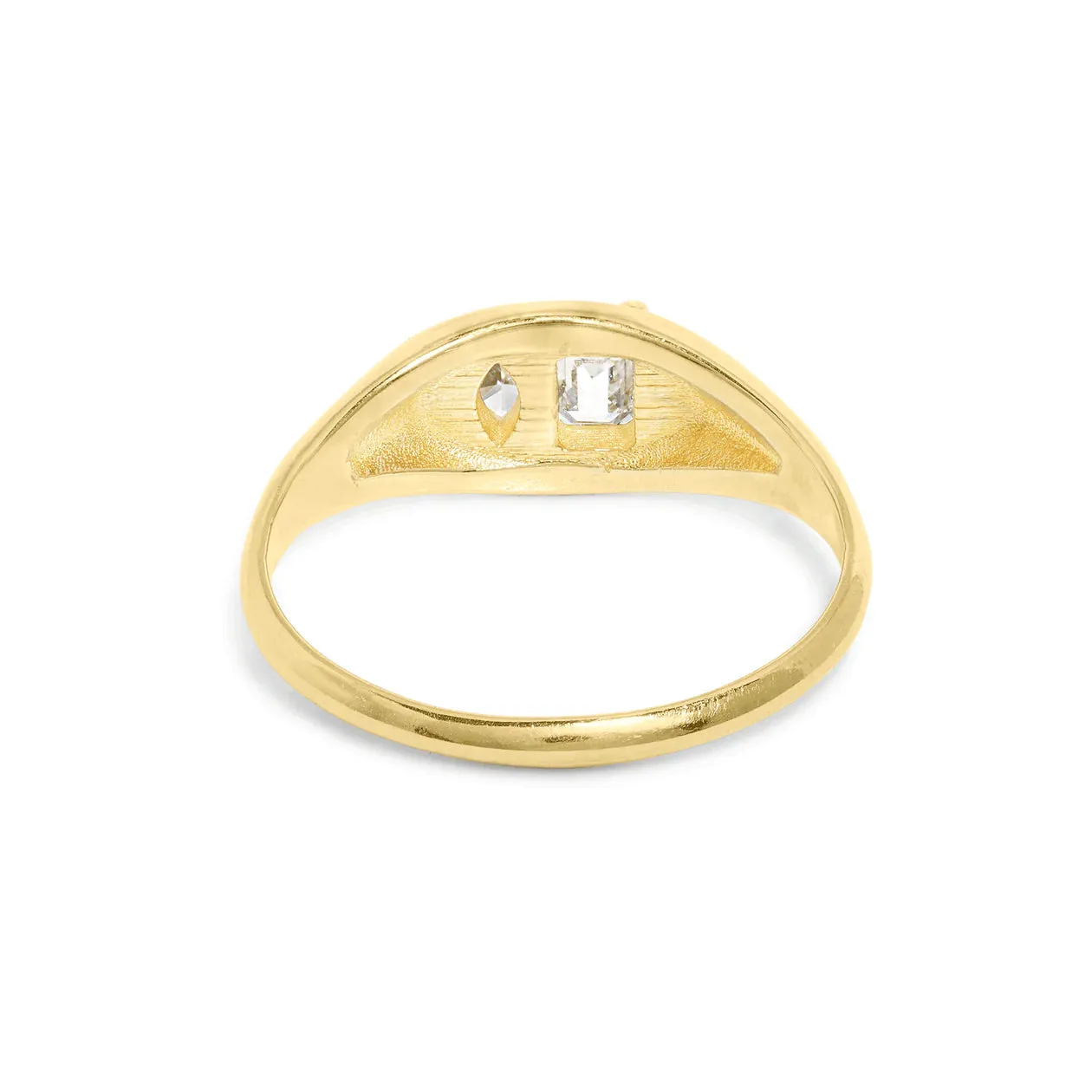 Baguette Signet Ring in 14K Gold over Sterling Silver