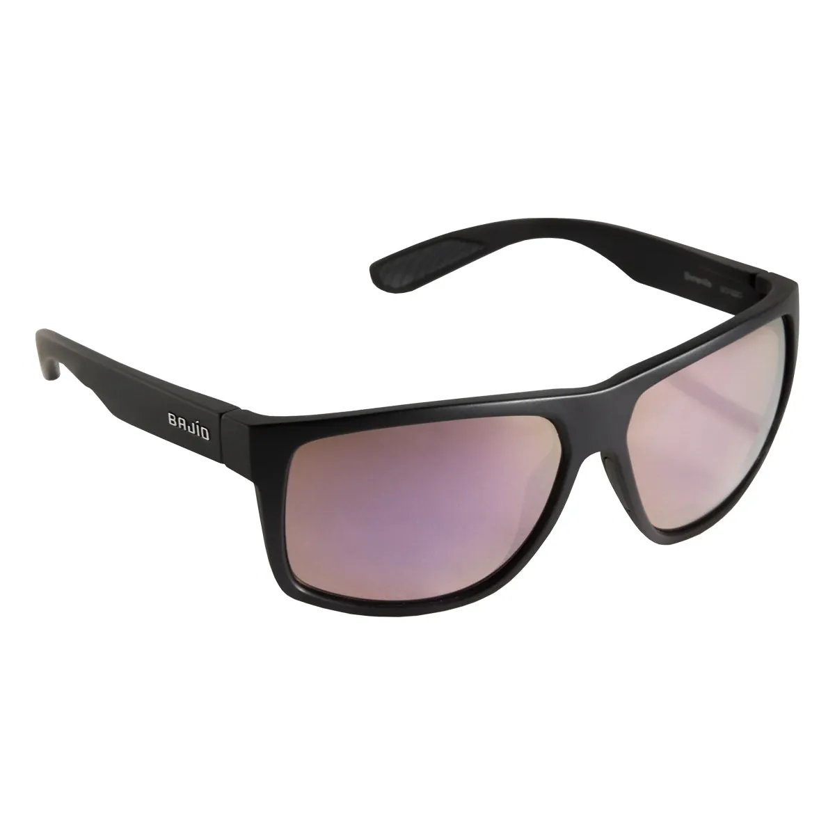 Bajio Sunglasses Boneville Black Matte Drum Pink Mirror