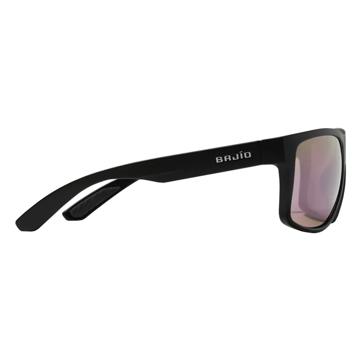 Bajio Sunglasses Boneville Black Matte Drum Pink Mirror