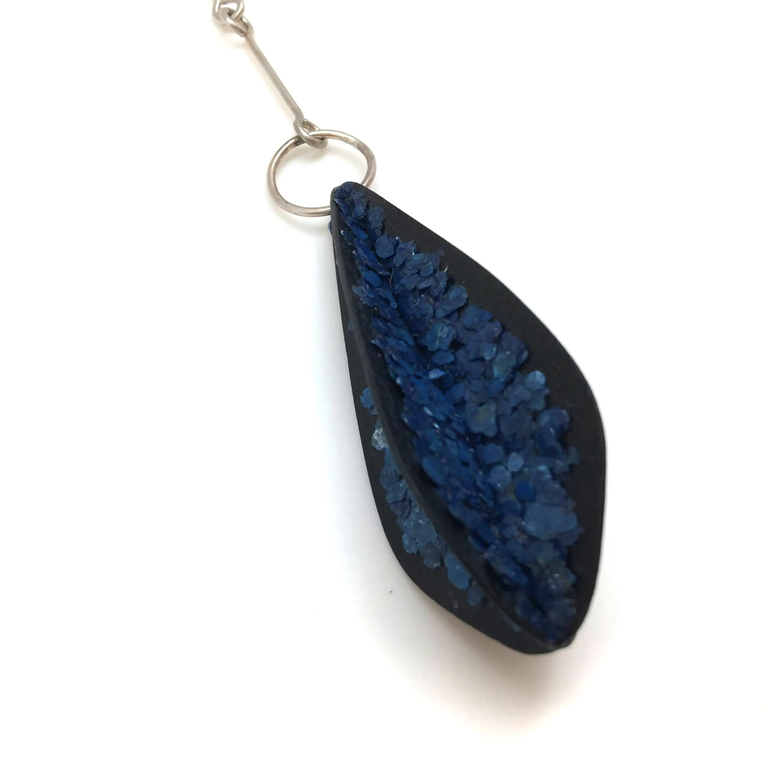 Blue Sliced Mica Necklace