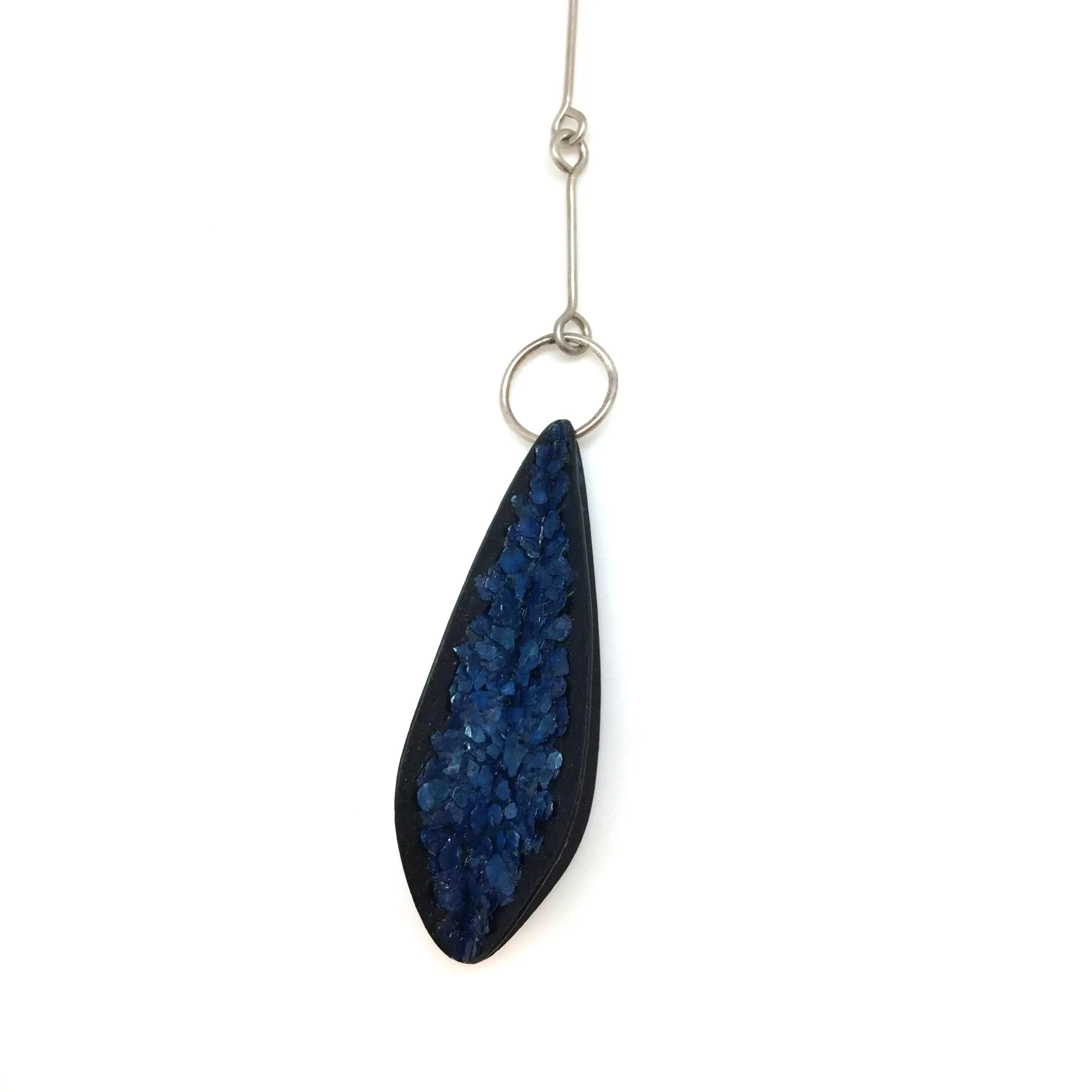 Blue Sliced Mica Necklace