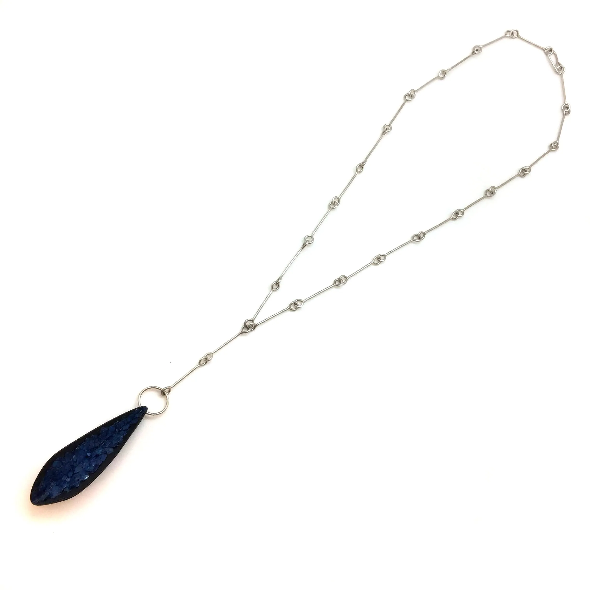 Blue Sliced Mica Necklace