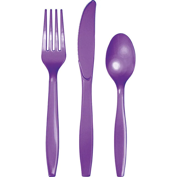 Bulk Amethyst Purple Assorted Plastic Cutlery (288 per Case)