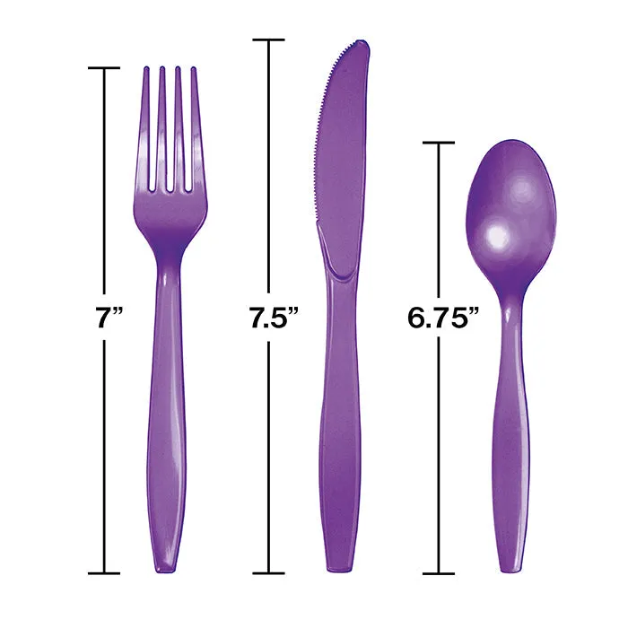 Bulk Amethyst Purple Assorted Plastic Cutlery (288 per Case)